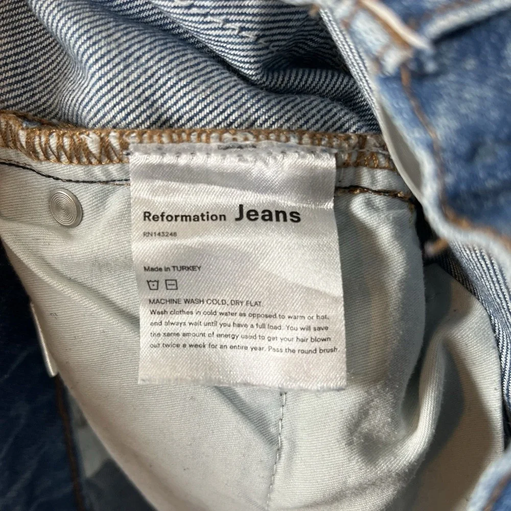 Reformation Jeans Women's Sz 28 Julia Crop High Cigarette Denim Wash Milos